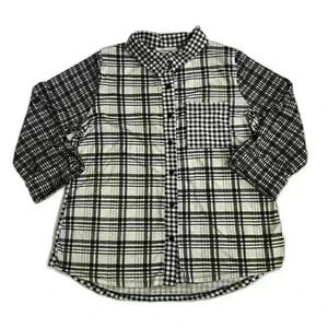 Above and Beyond Womens Size Small Button Up Black Plaid Flannel Shirt Soft